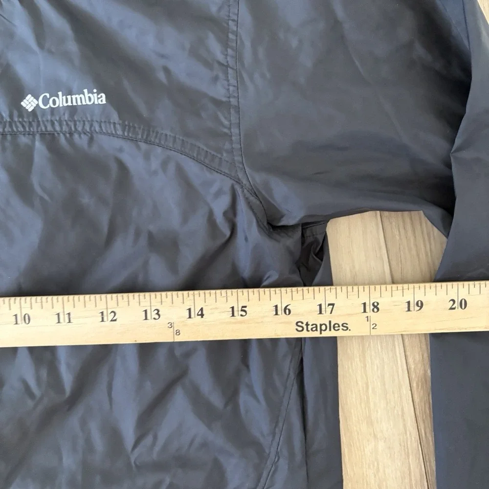 Columbia Jacket Kids Medium M Black Windbreaker Hooded Pockets Lightweight